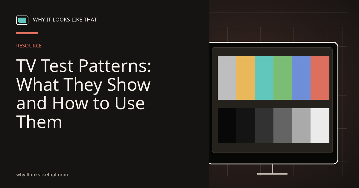 TV Test Patterns: Black Level, Clipping, HDR, and Motion